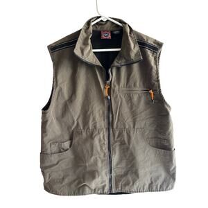 Old College Inn Mens Vest Full Zip Army Green Breathable Large Lightwieght